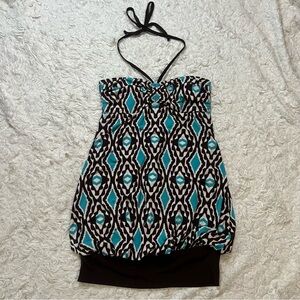 Halter Neck Geometric Top